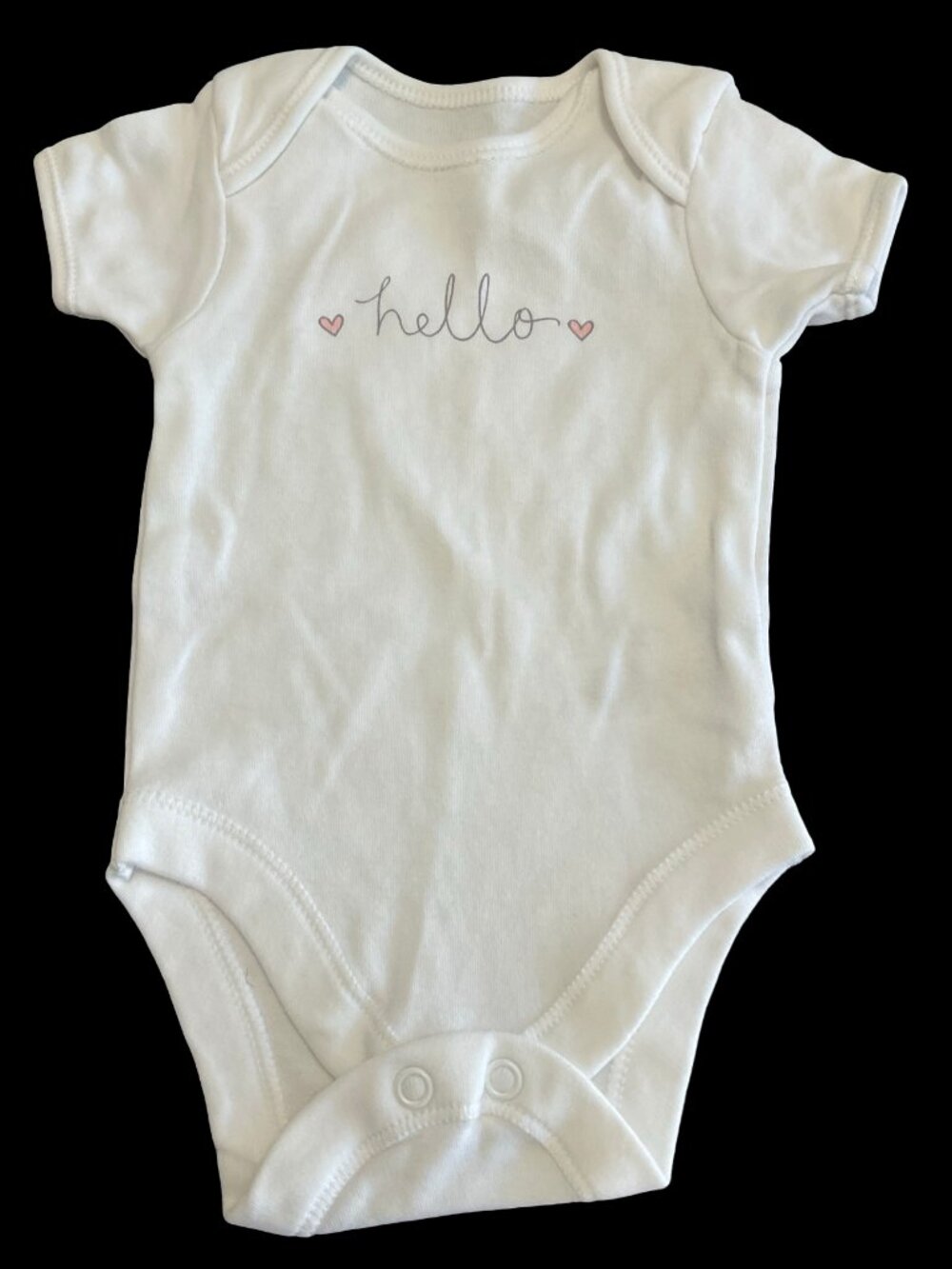 👣 10/$25 - White "Hello" Onesie